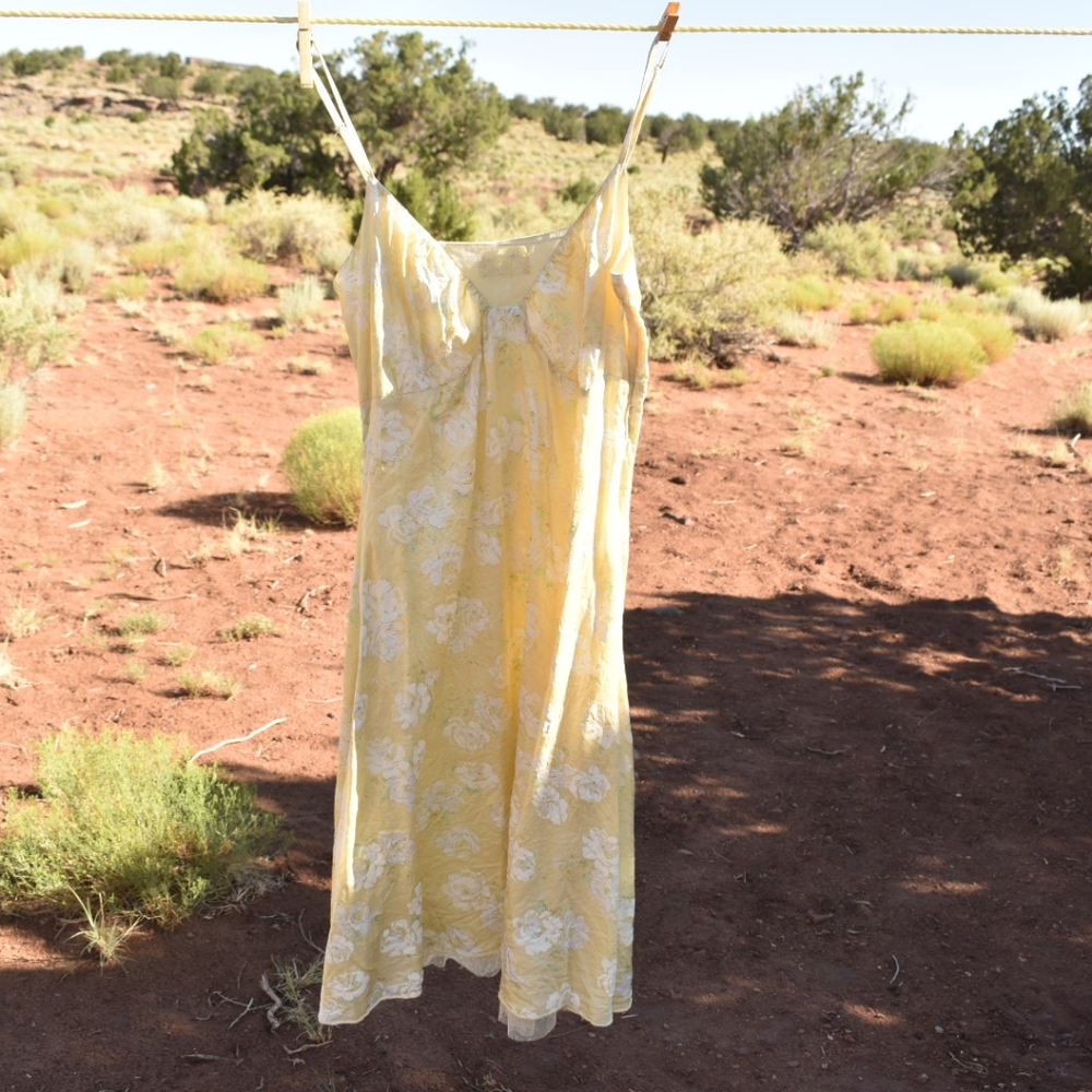 Free People yellow silk dress
